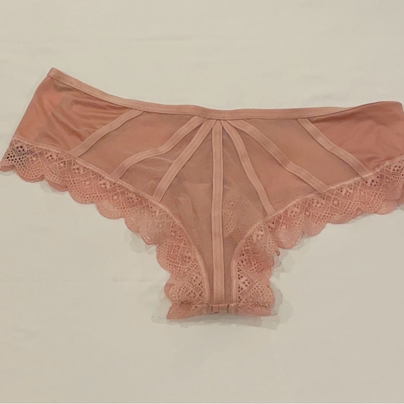 NEW WITH TAGS VICTORIA’S SECRET SIZE XS CHEEKY PINK SAYIN PANTY WITH LACE LINING - Picture 2 of 4